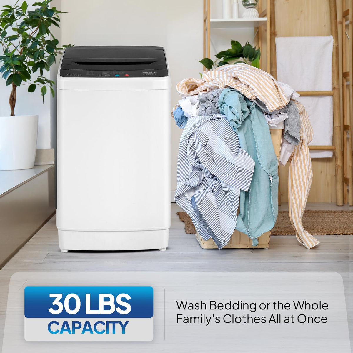 ROVSUN 25LBS Portable Washing Machine, Full-Automatic Electric Laundry Machine with Stainless Steel Drum, Compact Washer and Spin Dryer Combo with Drain Pump for Home, Apartment Jansha Store