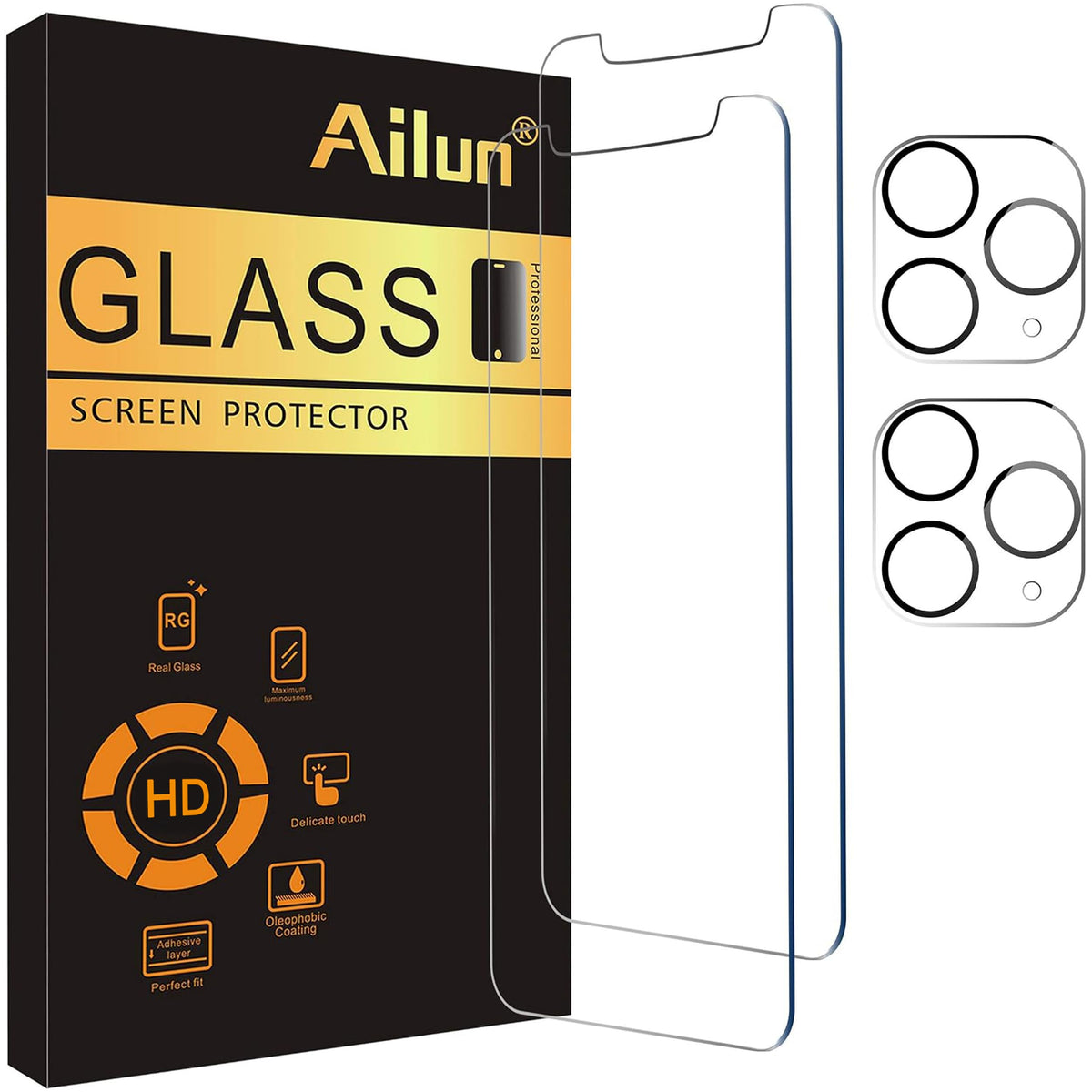 Ailun Screen Protector + Camera Lens Protector for iPhone 16 Pro, 3+3 Pack Jansha Store