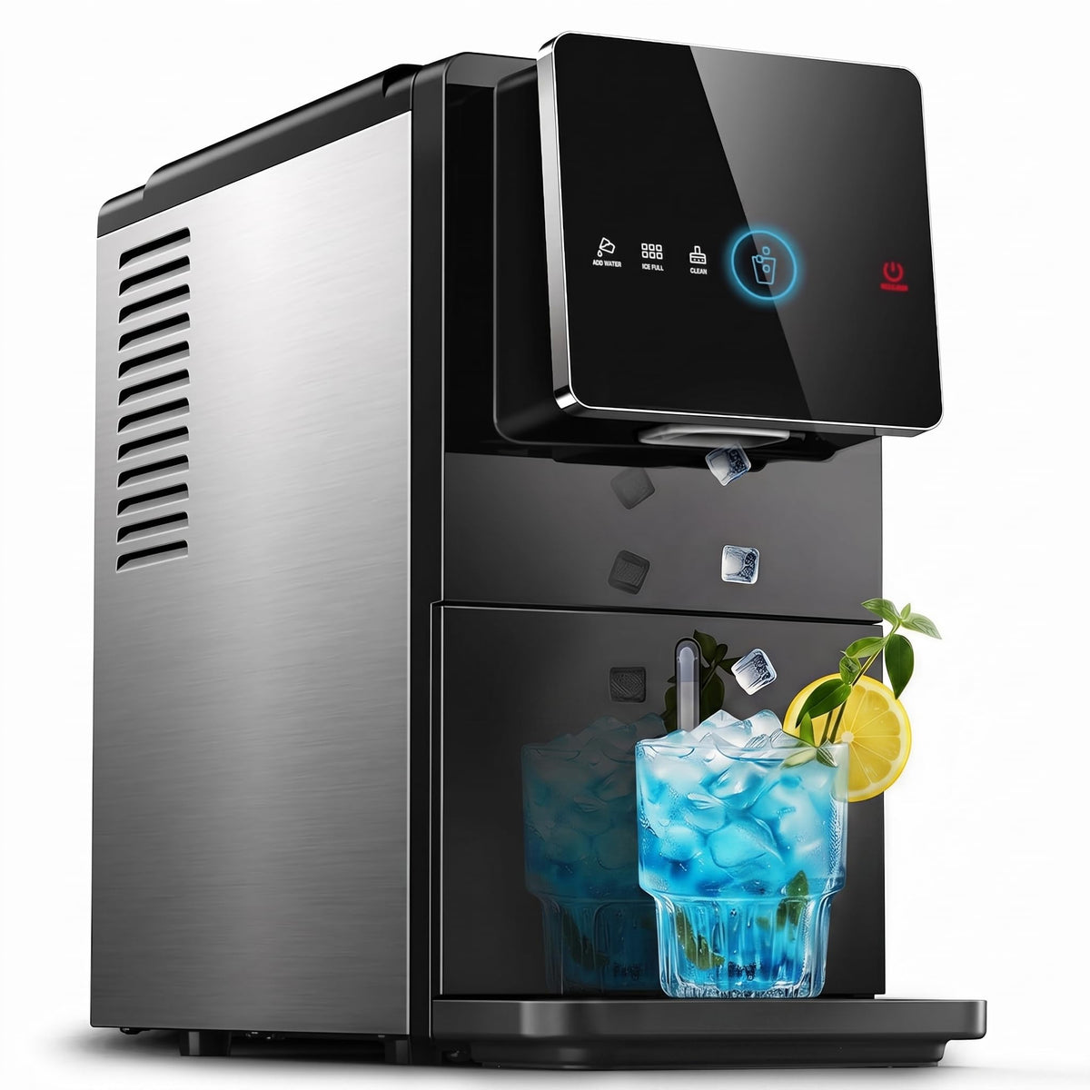 Silonn Nugget Ice Maker Countertop, Pellet Ice Machine with Self-Cleaning Function, Sonic Ice Maker Produces 36lbs of Chewable Ice in 24 Hours, Ideal for Home Kitchen and Office (Stainless Steel) Jansha Store