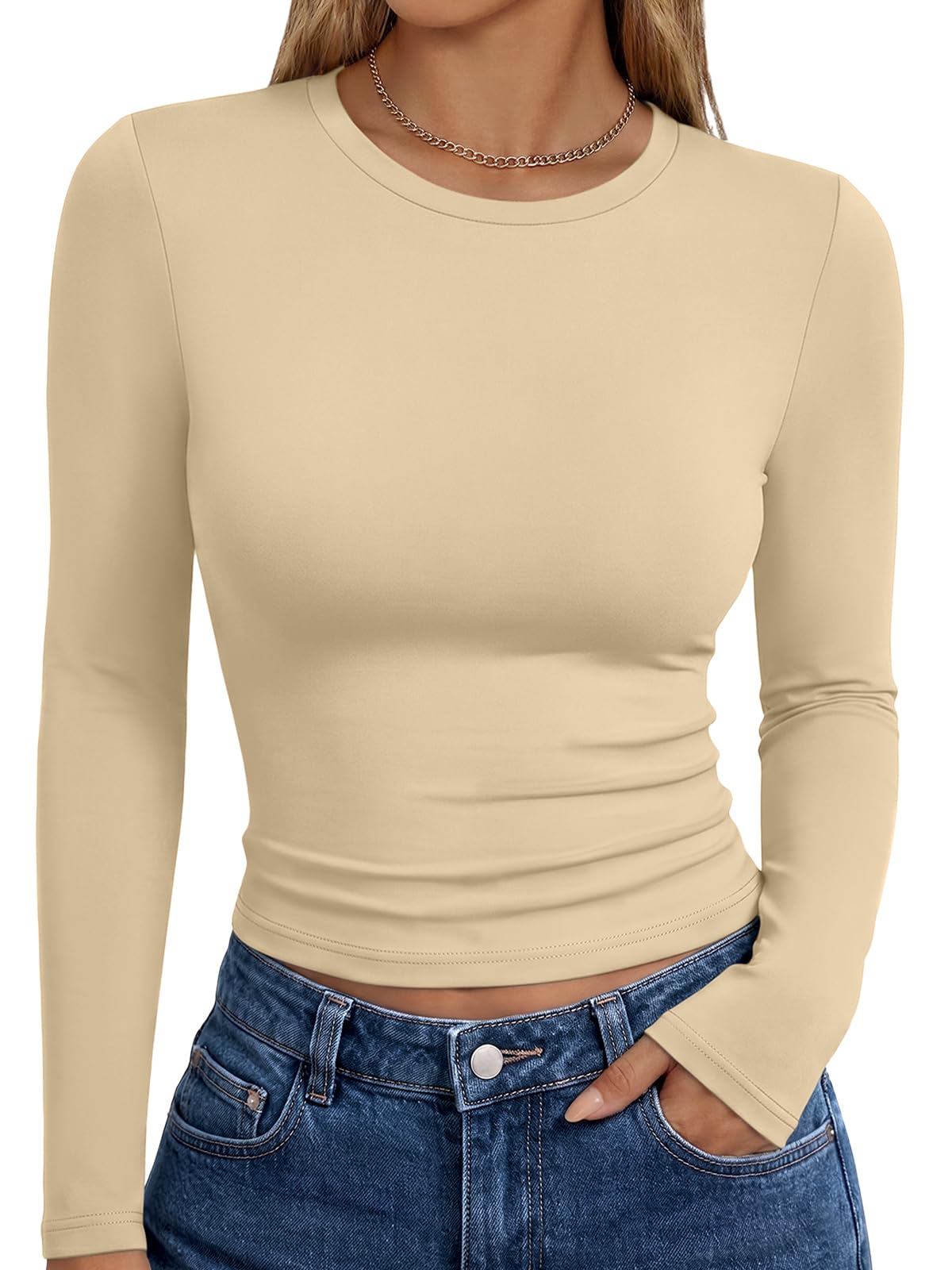 Trendy Queen Womens Long Sleeve T Shirts Fall Fashion Basic Y2K Tops 2026 Jansha Store