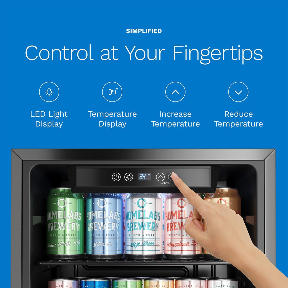 hOmeLabs Beverage Refrigerator and Cooler, 120 Cans Capacity, 3.2 Cu Ft Jansha Store