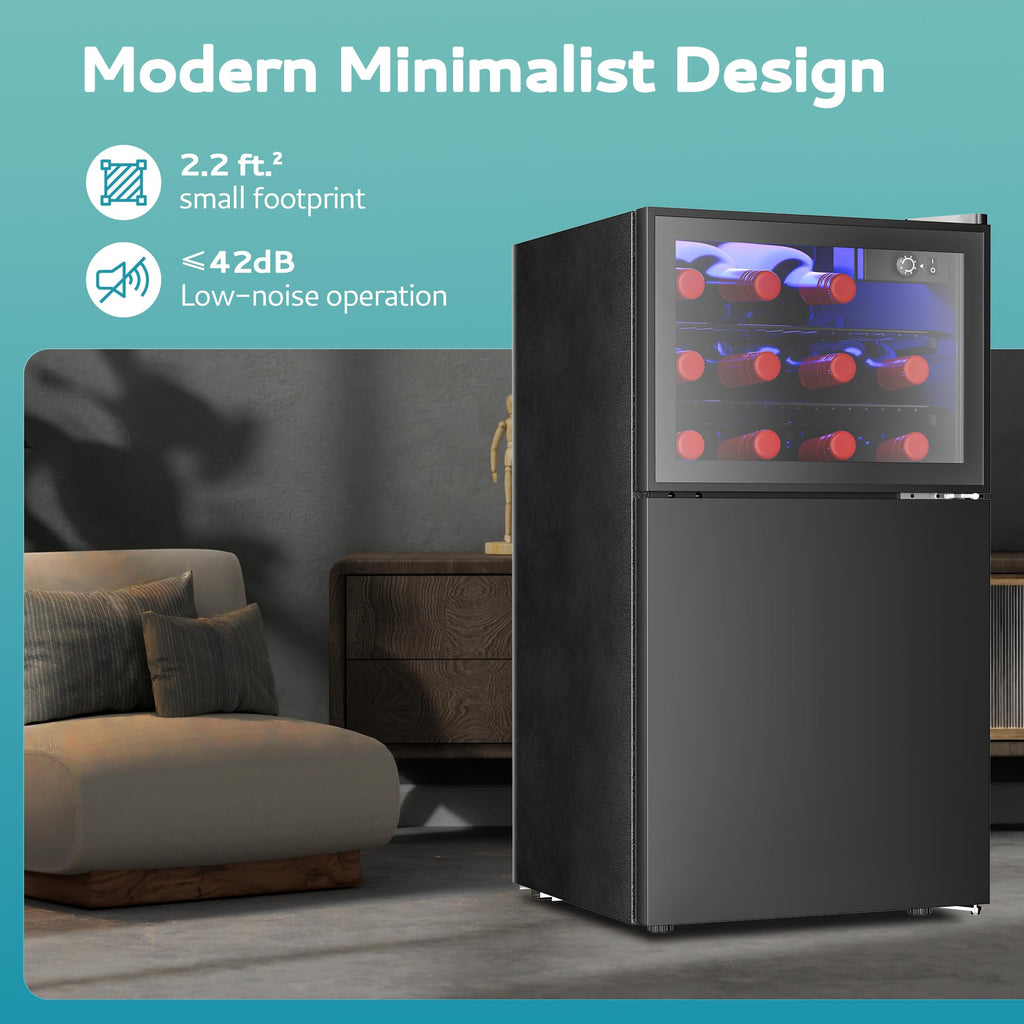 EUHOMY 24 Can Mini Fridge, 18L Beverage Refrigerator with Quiet Compressor Jansha Store