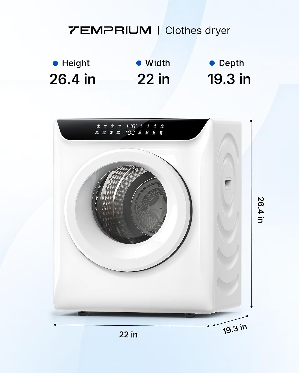 3.5 Cu. Ft. Protable Clothes Dryers with LED Control Jansha Store
