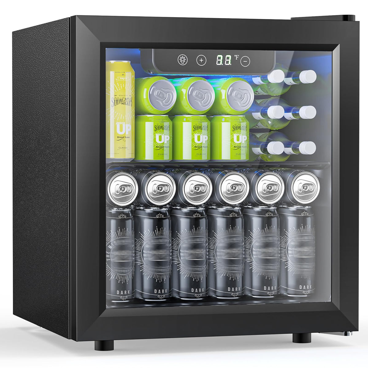 Electactic Mini Fridge 130 Can Beverage Refrigerator Cooler, 3.2 Cu.Ft Drink Fridge for Soda Wine Beer, Adjustable Temperature Control for Home Office, Black Jansha Store