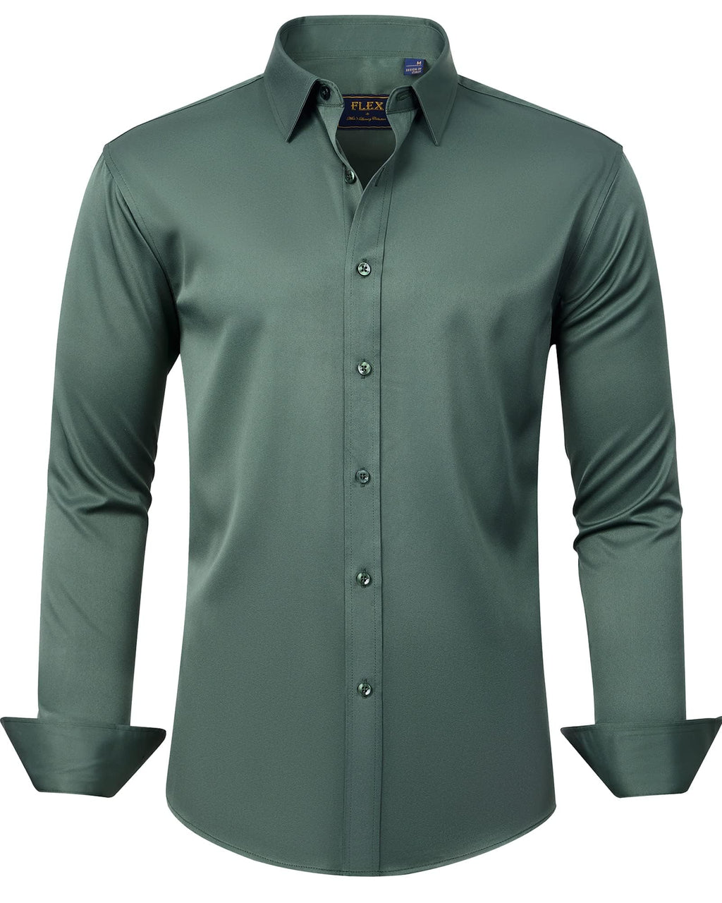 J.VER Men's Dress Shirts Solid Long Sleeve Stretch Wrinkle-Free Formal Shirt Business Casual Button Down Shirts Jansha Store