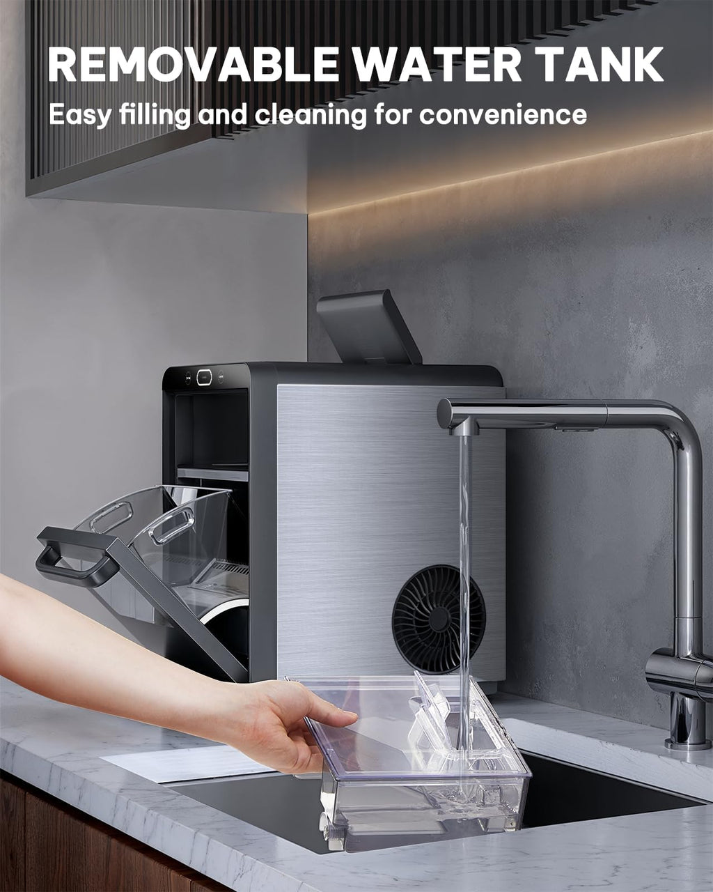Silonn Ice Maker Countertop, Portable Ice Machine with Carry Handle, Self-Cleaning Ice Makers with Basket and Scoop, 9 Cubes in 6 Mins, 26 lbs per Day, Ideal for Home, Kitchen, Camping, RV Jansha Store