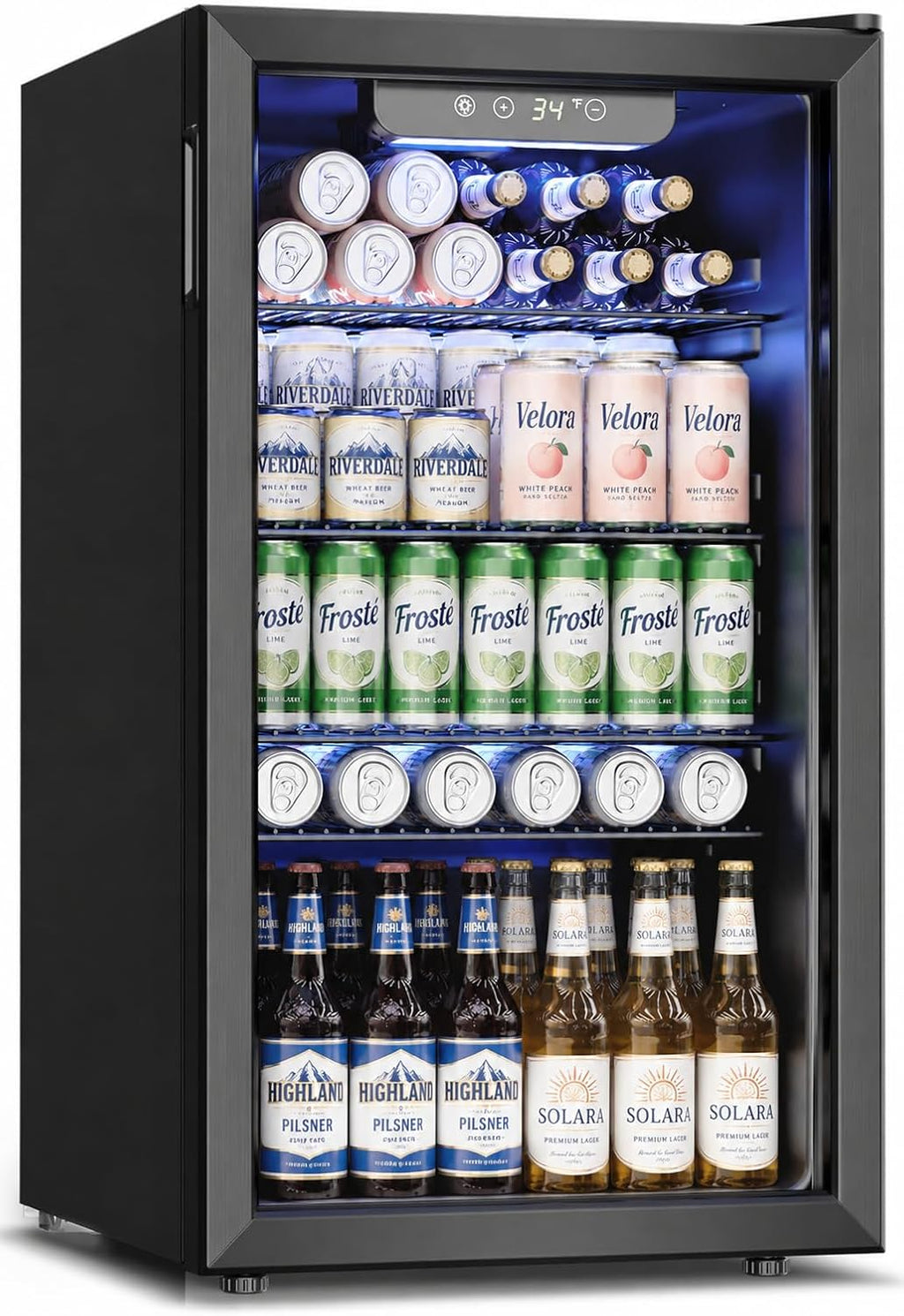 Feelfunn 3.2 Cu. Ft. Beverage Refrigerator, 126-Can Mini Fridge, 34-64°F Jansha Store