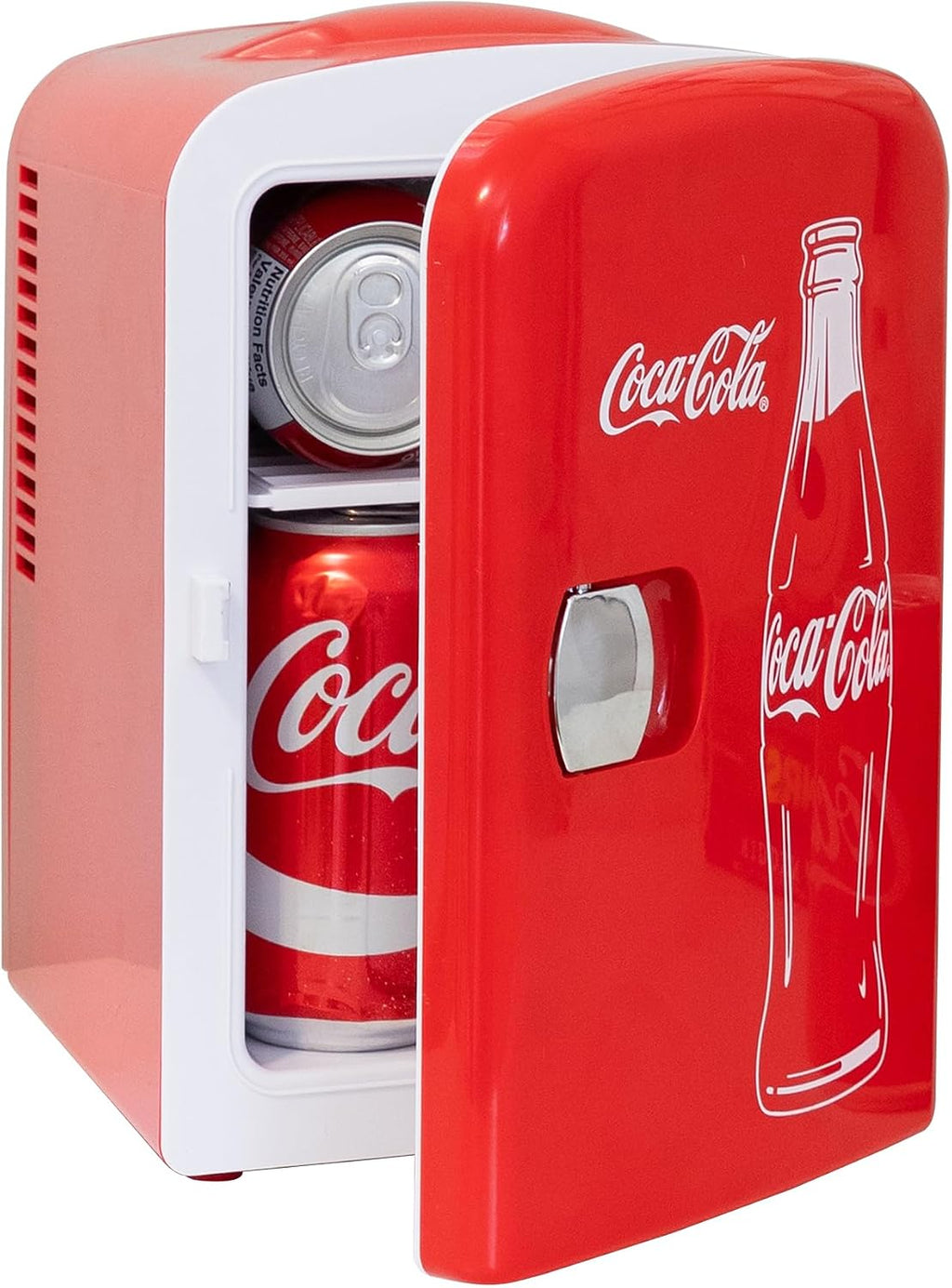 Coca-Cola 4L Mini Fridge, 6 Can, Classic Bottle Design, Red Jansha Store
