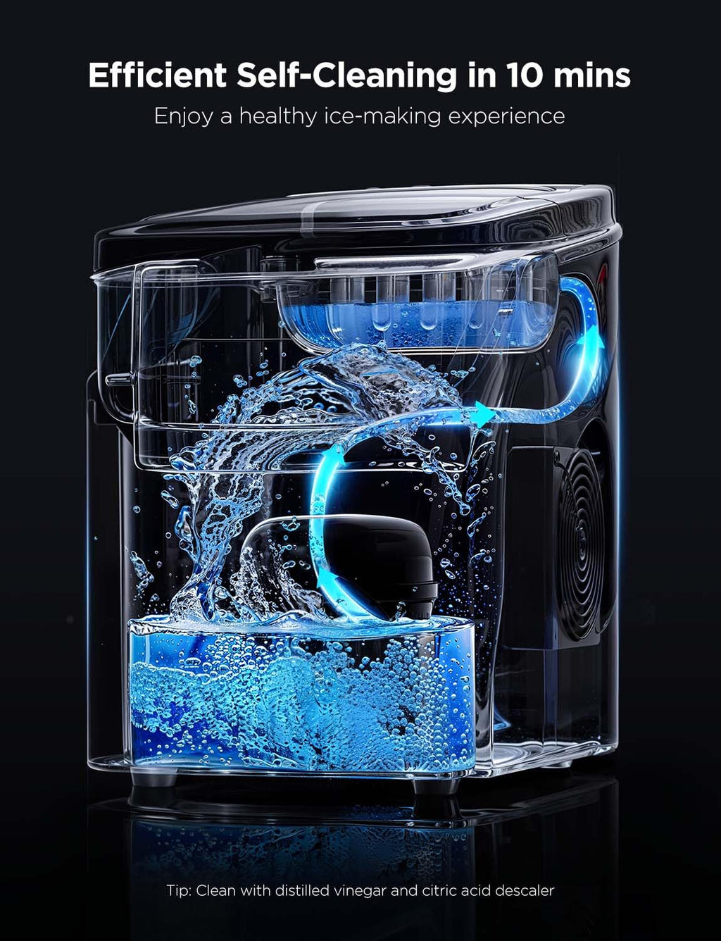 GoveeLife Smart Ice Maker, 9 Ice Cubes in 6 Mins 3 Sizes, 26lbs/Day, Silver Jansha Store