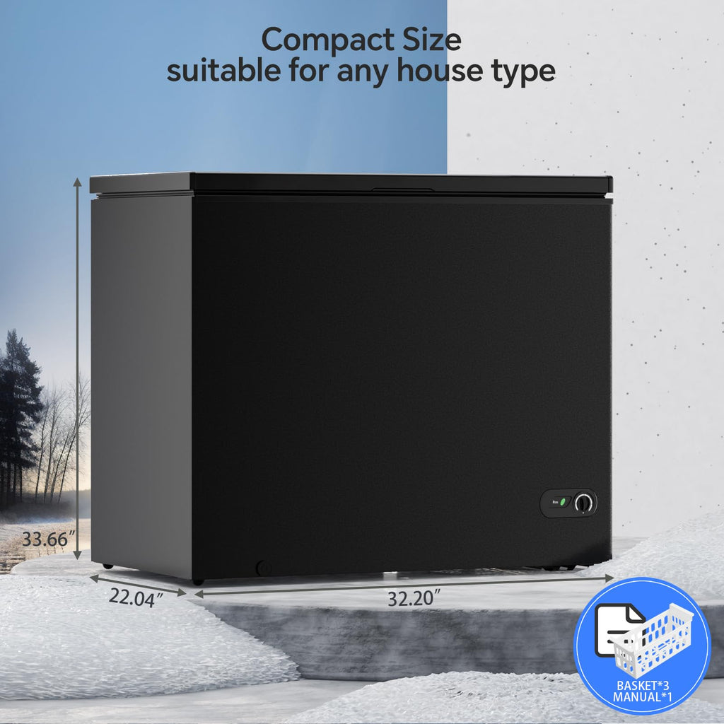 Kismile 1.8 Cu.Ft Mini Chest Freezer, Compact Deep Freezer for Home, Black Jansha Store