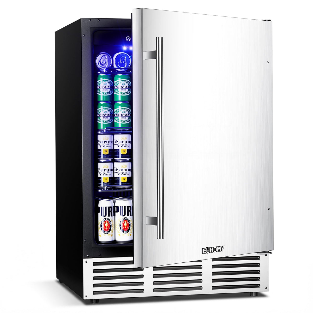 EUHOMY 24 Can Mini Fridge, 18L Beverage Refrigerator with Quiet Compressor Jansha Store