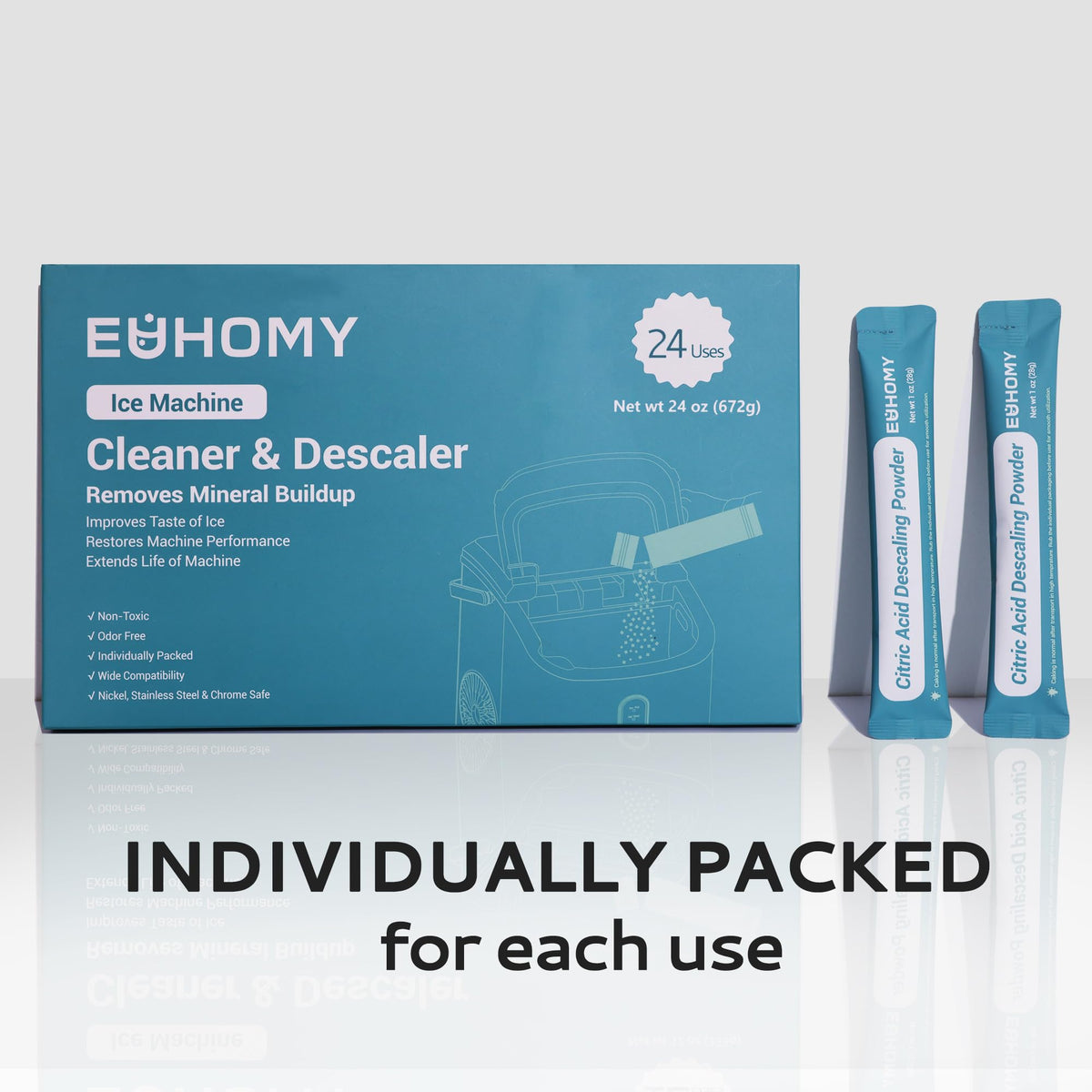 EUHOMY Ice Maker Cleaner & Descaler, 12 Uses & Individually Packed Jansha Store