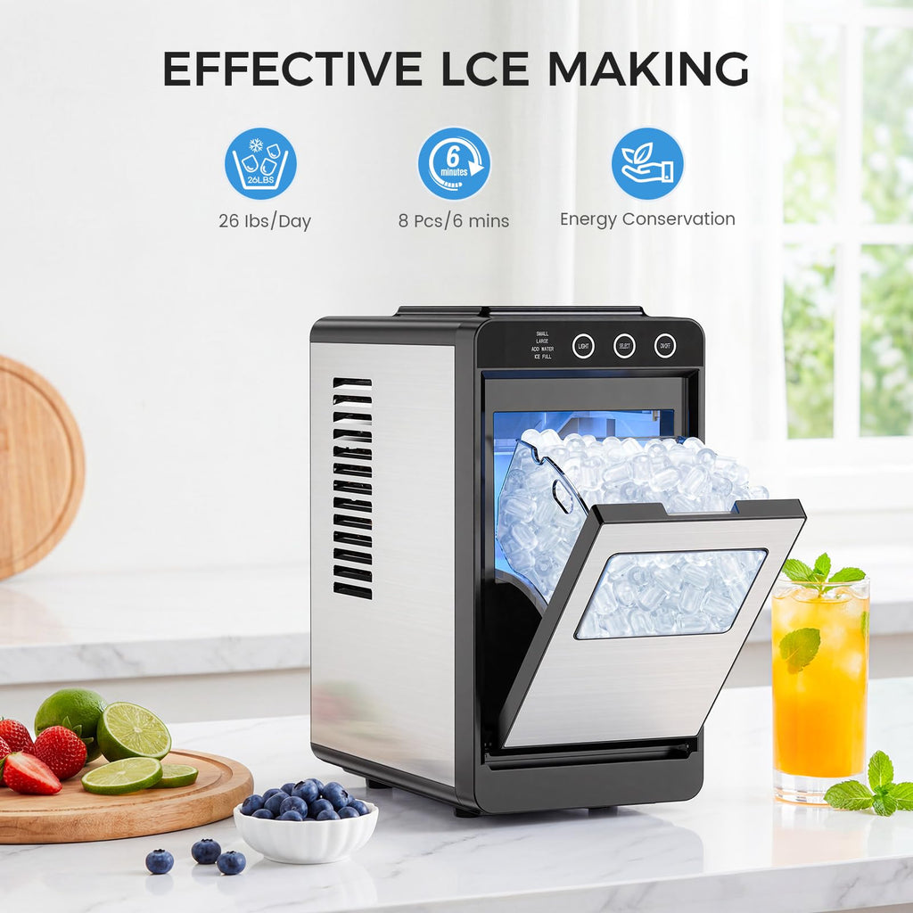 COWSAR Nugget Countertop Ice Maker, Automatic Ice Dispenser, 33 lbs/Day Chewable Pellet Ice Machine with Self-Cleaning & Measured Dispensing, Portable Ice Maker for Home, Kitchen, Office Jansha Store