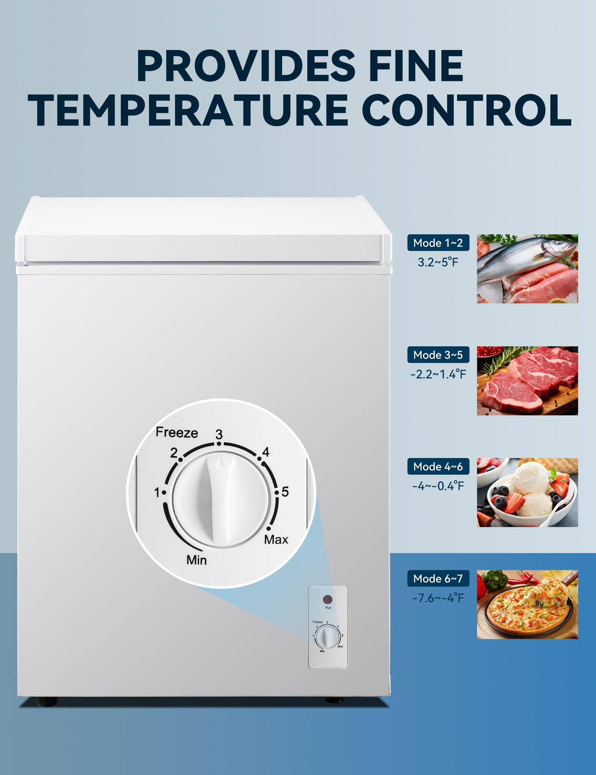 7.0 Cu Ft Chest Freezer - Energy Saving Quiet Top Open Door Mini Freezer Adjustable 6 Thermostat - Compact Small Deep Freezer w/Removable Basket and Defrost Water Drain for Home/Apartment/Garage Jansha Store