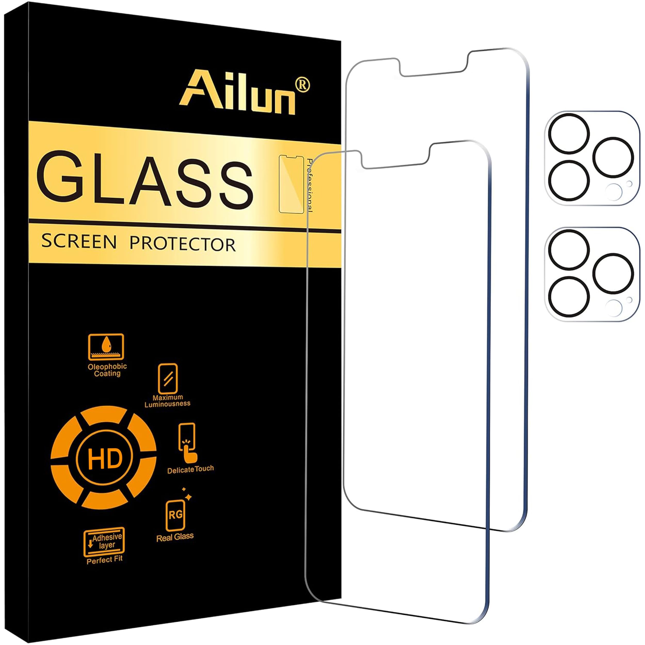 Ailun Screen Protector + Camera Lens Protector for iPhone 16 Pro, 3+3 Pack Jansha Store