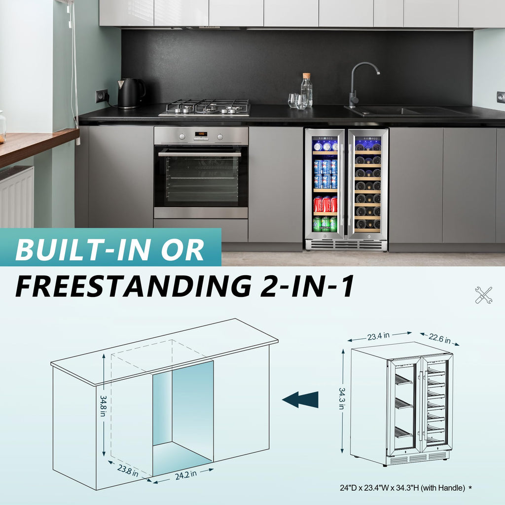 EUHOMY 24 Can Mini Fridge, 18L Beverage Refrigerator with Quiet Compressor Jansha Store