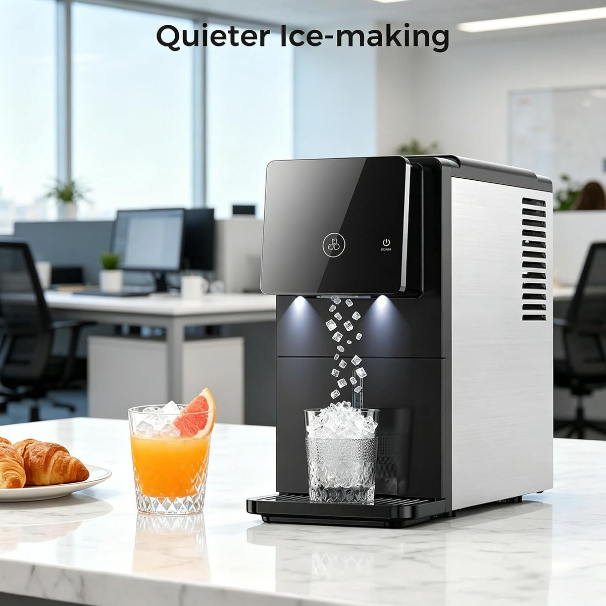 COWSAR Nugget Countertop Ice Maker, Automatic Ice Dispenser, 33 lbs/Day Chewable Pellet Ice Machine with Self-Cleaning & Measured Dispensing, Portable Ice Maker for Home, Kitchen, Office Jansha Store