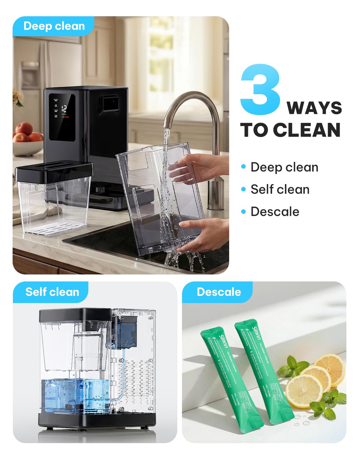 Silonn Ice Maker Countertop, 8 Bullet Ice Cubes in 6 Mins, 26.5 Lbs per Day, 2 Size Options, Self-Cleaning & Portable for Kitchen, Office, Party, RV Camping Jansha Store