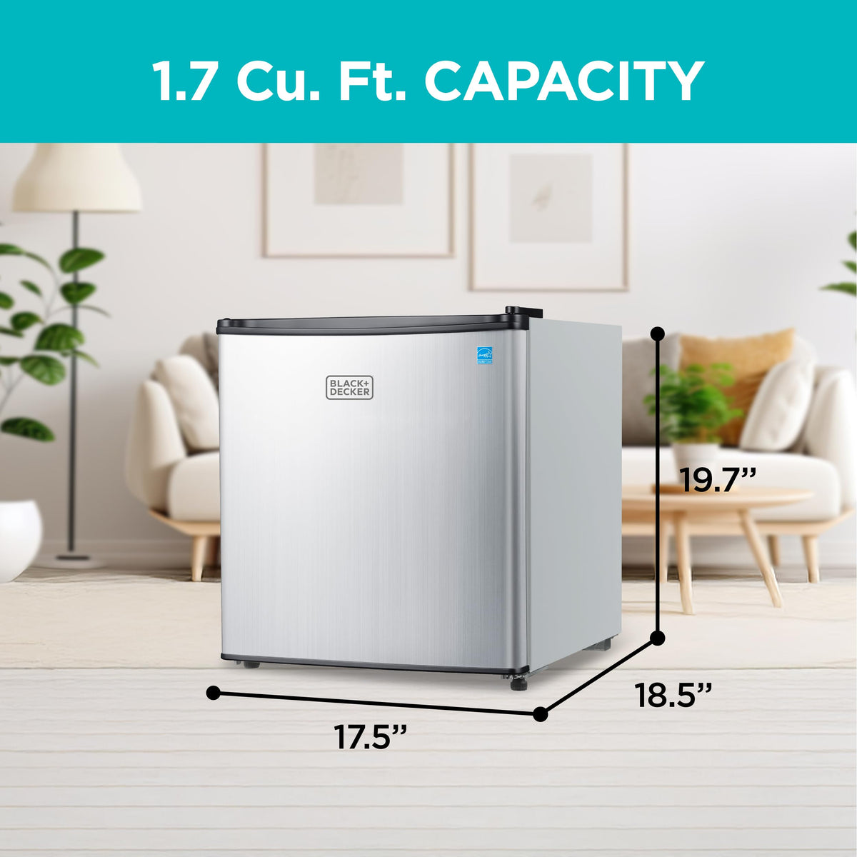 BLACK+DECKER 2.5 Cu. Ft. Compact Refrigerator, Energy Star, BCRK25B, Black Jansha Store
