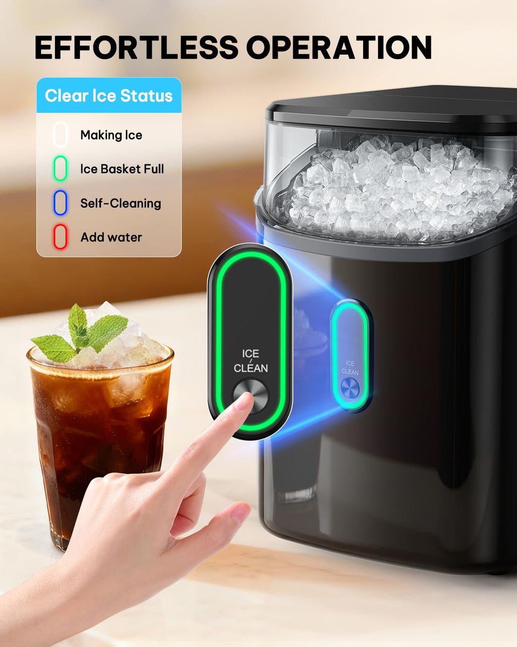 Silonn Ice Maker Countertop, 8 Bullet Ice Cubes in 6 Mins, 26.5 Lbs per Day, 2 Size Options, Self-Cleaning & Portable for Kitchen, Office, Party, RV Camping Jansha Store
