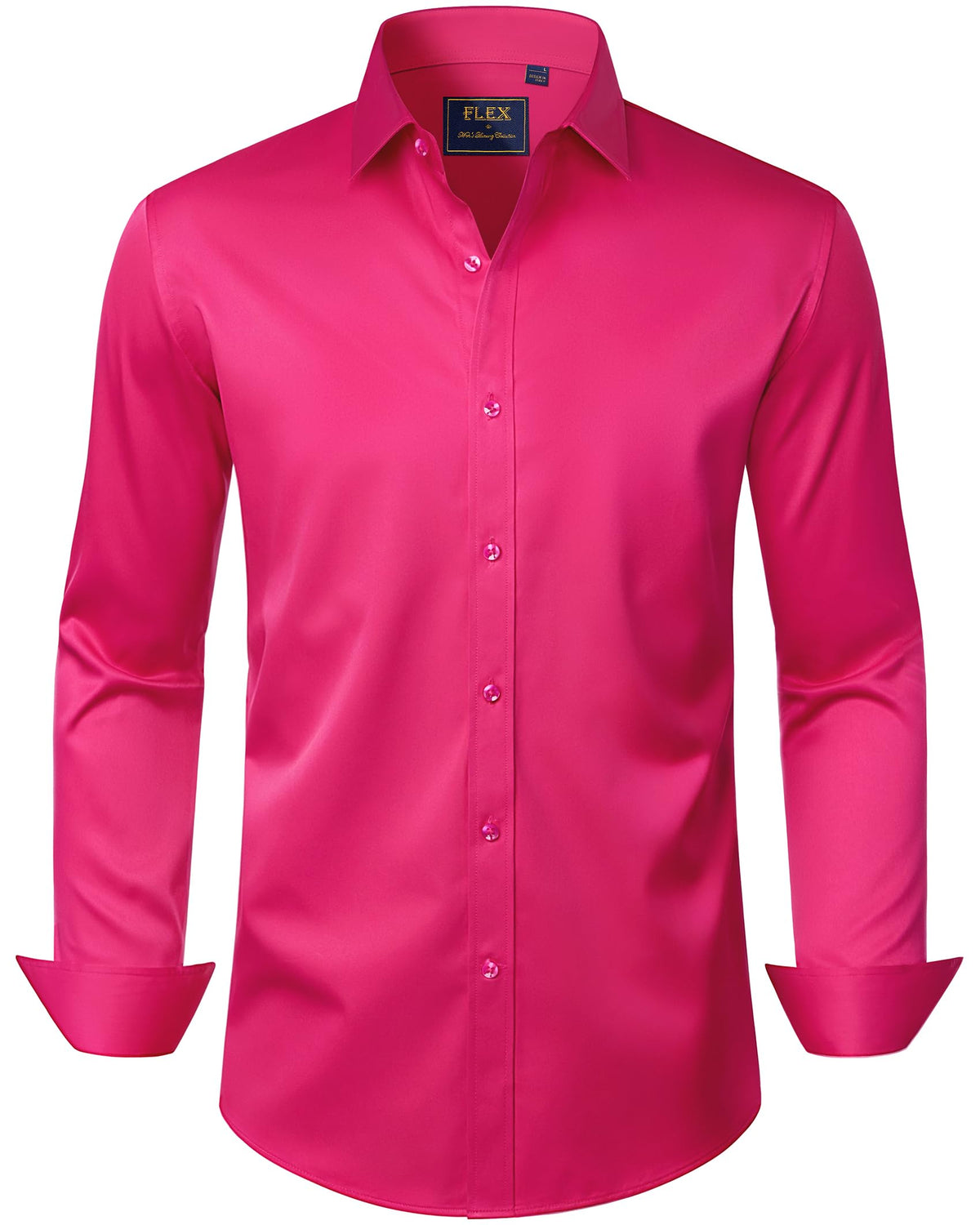 J.VER Men's Dress Shirts Solid Long Sleeve Stretch Wrinkle-Free Formal Shirt Business Casual Button Down Shirts Jansha Store