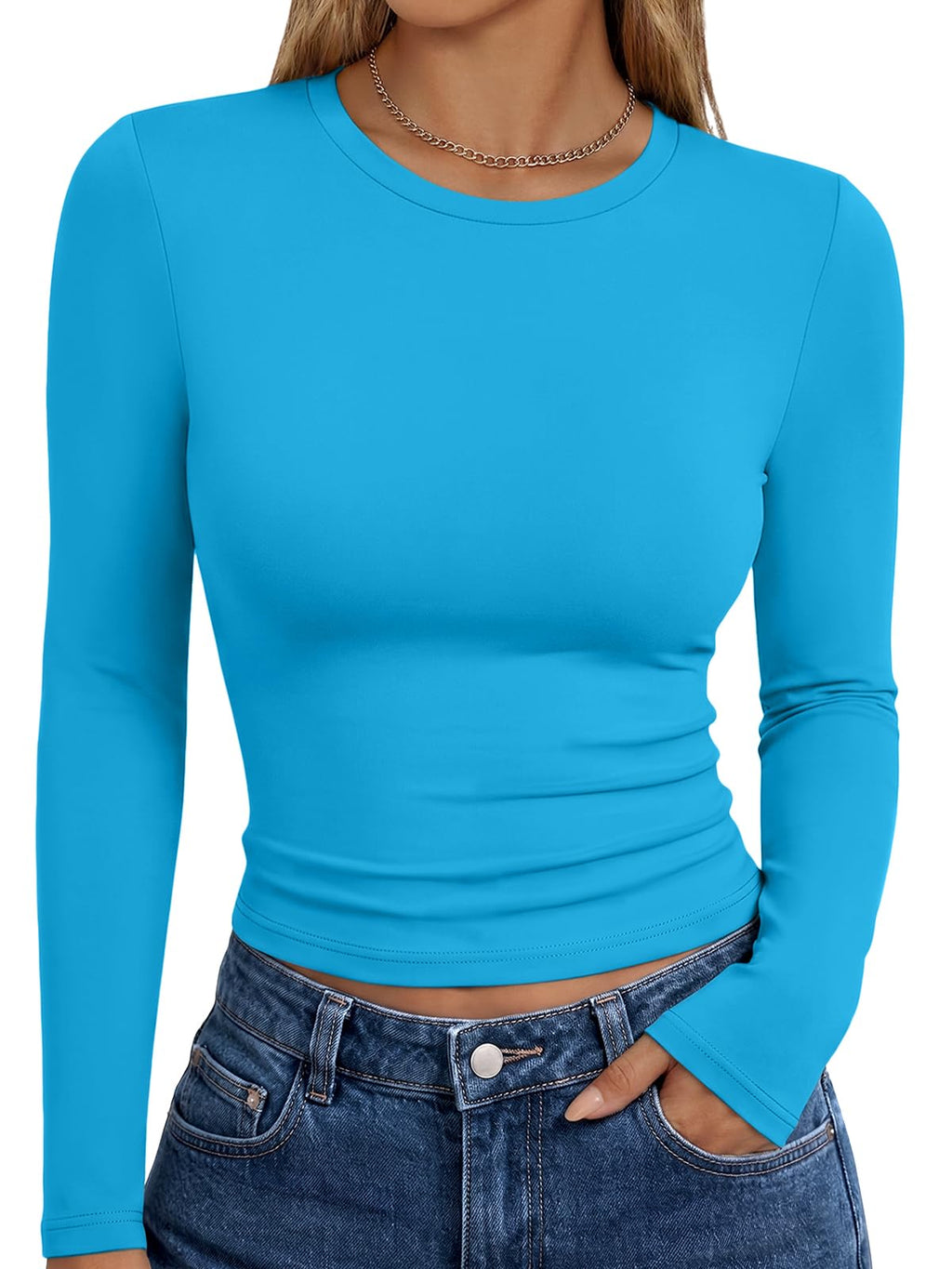 Trendy Queen Womens Long Sleeve T Shirts Fall Fashion Basic Y2K Tops 2026 Jansha Store