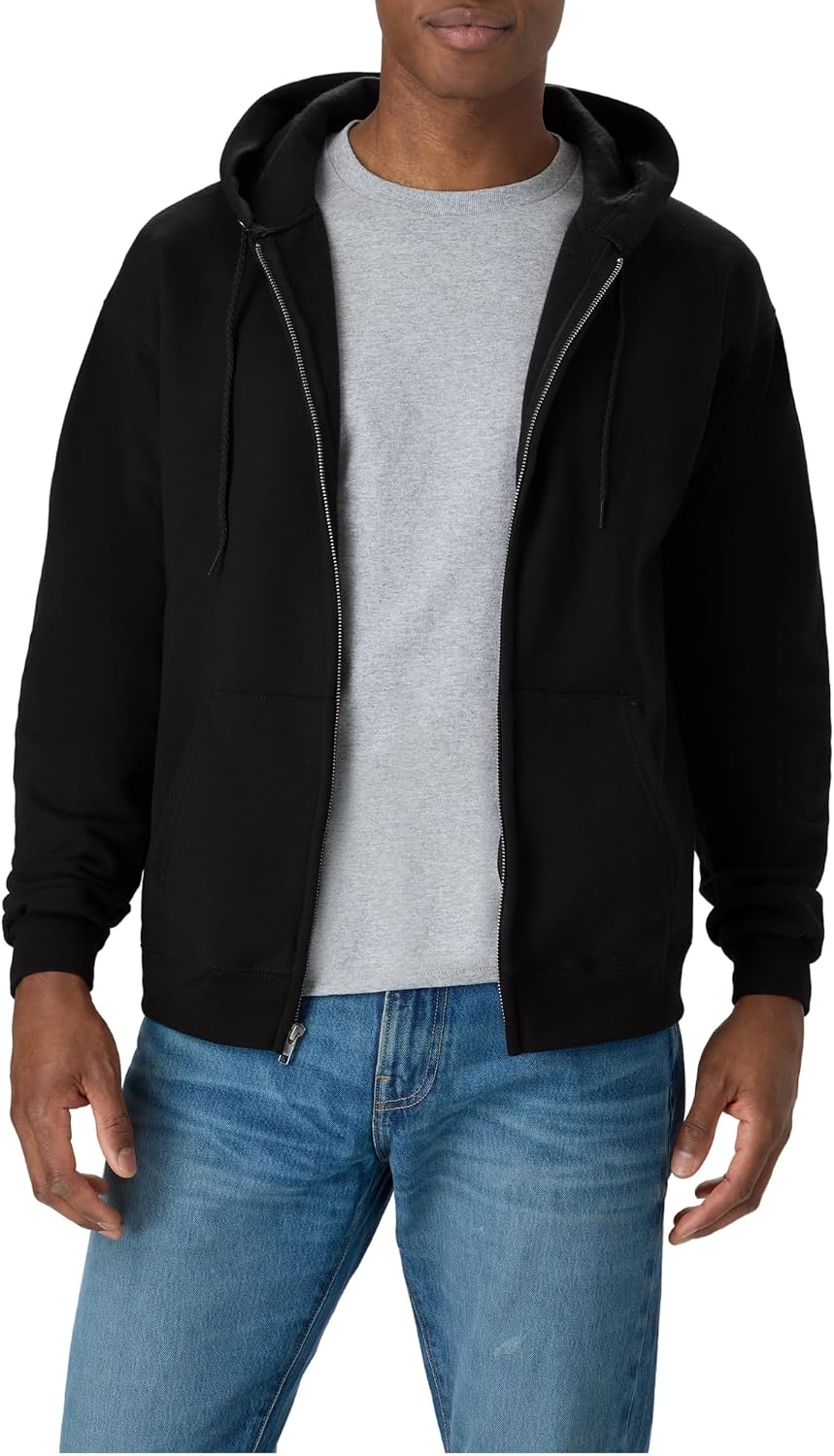 Hanes Men's Zip-up Hoodie, Ecosmart Fleece Full-zip Hoodie for Men, Hooded Sweatshirt Jansha Store