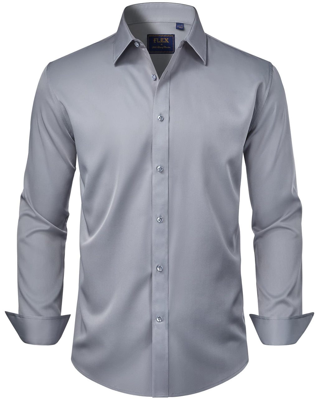 J.VER Men's Dress Shirts Solid Long Sleeve Stretch Wrinkle-Free Formal Shirt Business Casual Button Down Shirts Jansha Store