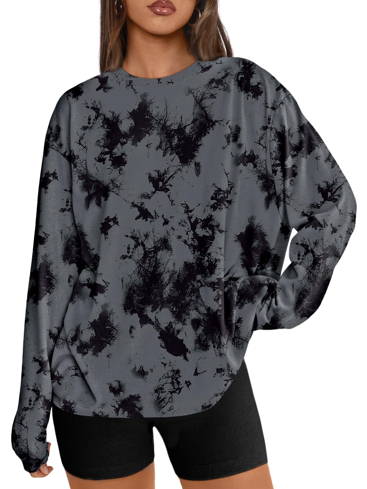 Trendy Queen Womens Oversized Long Sleeve Shirts Fall Tops 2026 Basic Tees Jansha Store