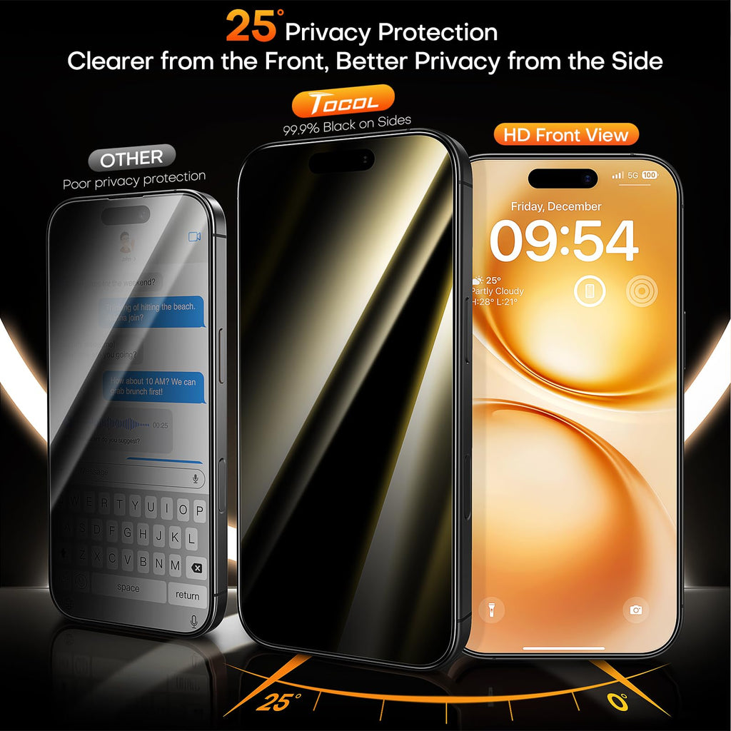 TOCOL for iPhone 17 Pro Max Screen Protector, Easy Installation Jansha Store