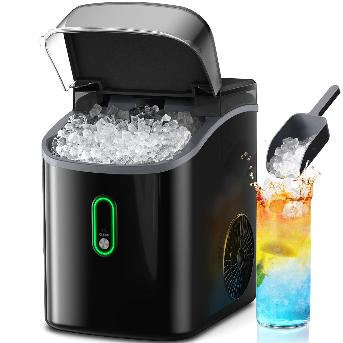 Silonn Ice Maker Countertop, 8 Bullet Ice Cubes in 6 Mins, 26.5 Lbs per Day, 2 Size Options, Self-Cleaning & Portable for Kitchen, Office, Party, RV Camping Jansha Store