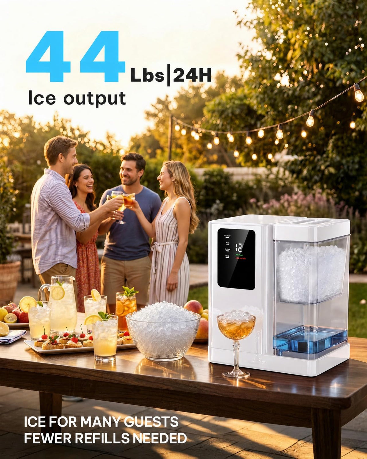Silonn Nugget Ice Maker, Smart Countertop Ice Machine with APP & Voice Control, Self-Cleaning, 44lbs/24H Soft Chewable Sonic Ice, 3L Tank, for Home Kitchen & Party Jansha Store