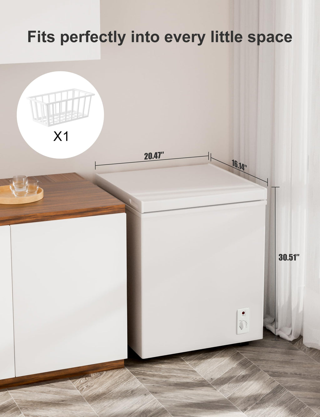 7.0 Cu Ft Chest Freezer - Energy Saving Quiet Top Open Door Mini Freezer Adjustable 6 Thermostat - Compact Small Deep Freezer w/Removable Basket and Defrost Water Drain for Home/Apartment/Garage Jansha Store