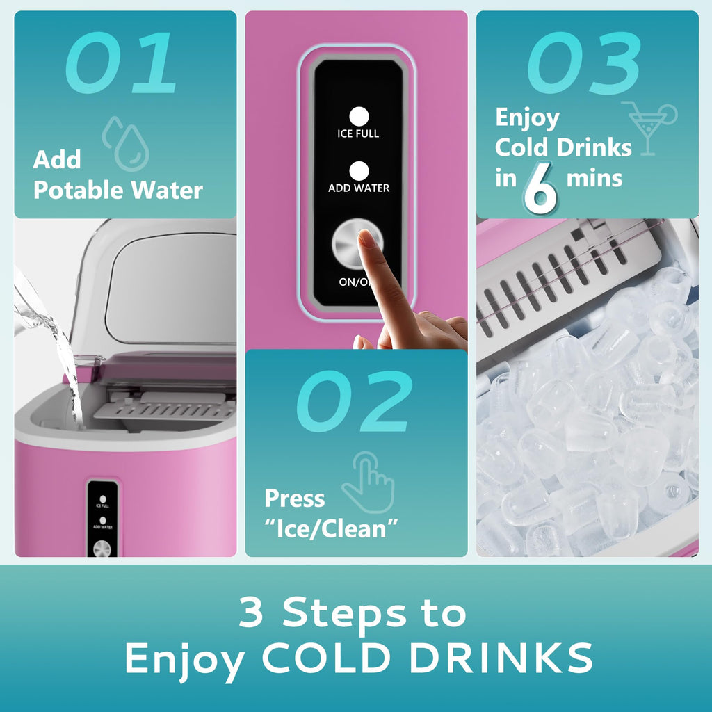 EUHOMY Nugget Ice Maker Countertop with Handle, 34lbs/24H Sonic Ice Maker Jansha Store