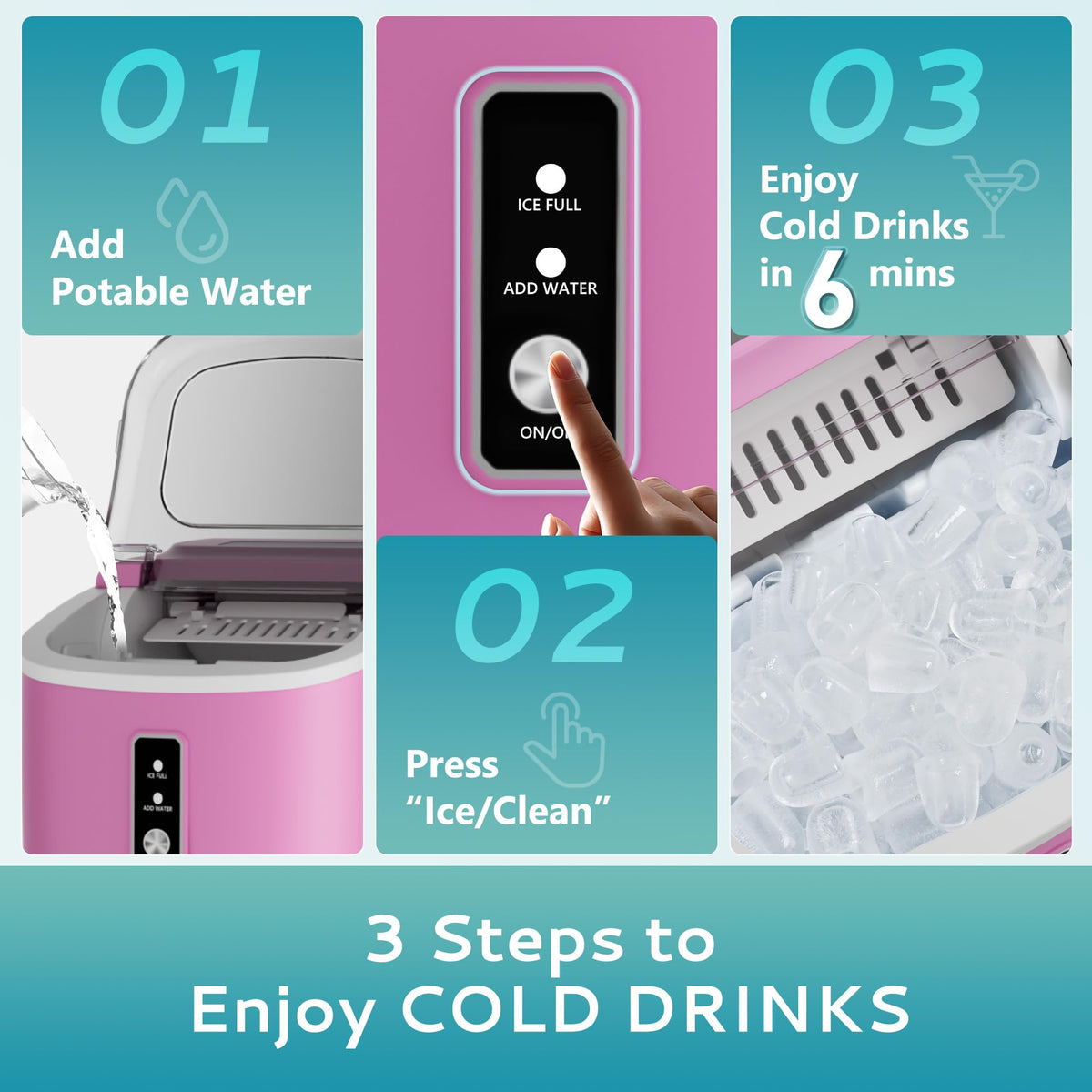EUHOMY Nugget Ice Maker Countertop with Handle, 34lbs/24H Sonic Ice Maker Jansha Store