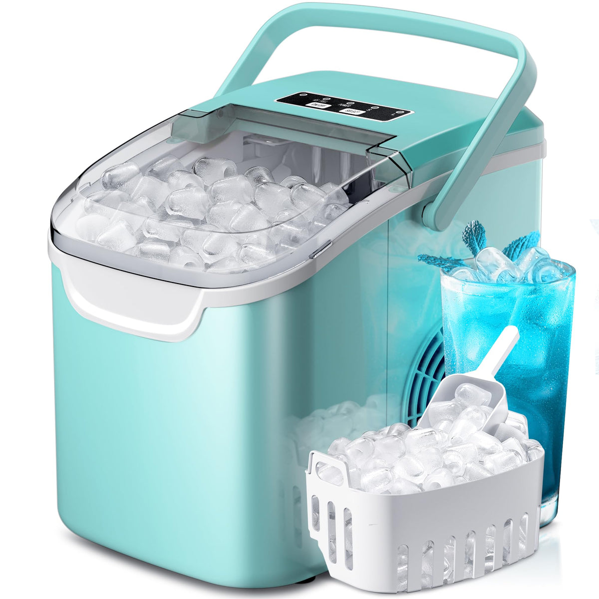 Crzoe Countertop Ice Maker, 26Lbs/24H,2 Sizes of Ice, Self-Cleaning,Black Jansha Store