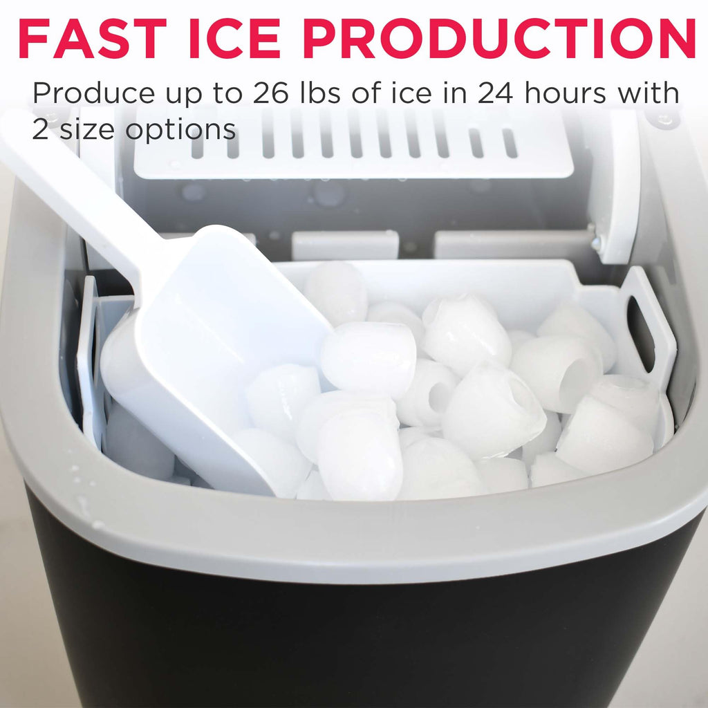 FRIGIDAIRE EFIC189-Silver Compact Ice Maker, 26 lb per Day, Silver Jansha Store