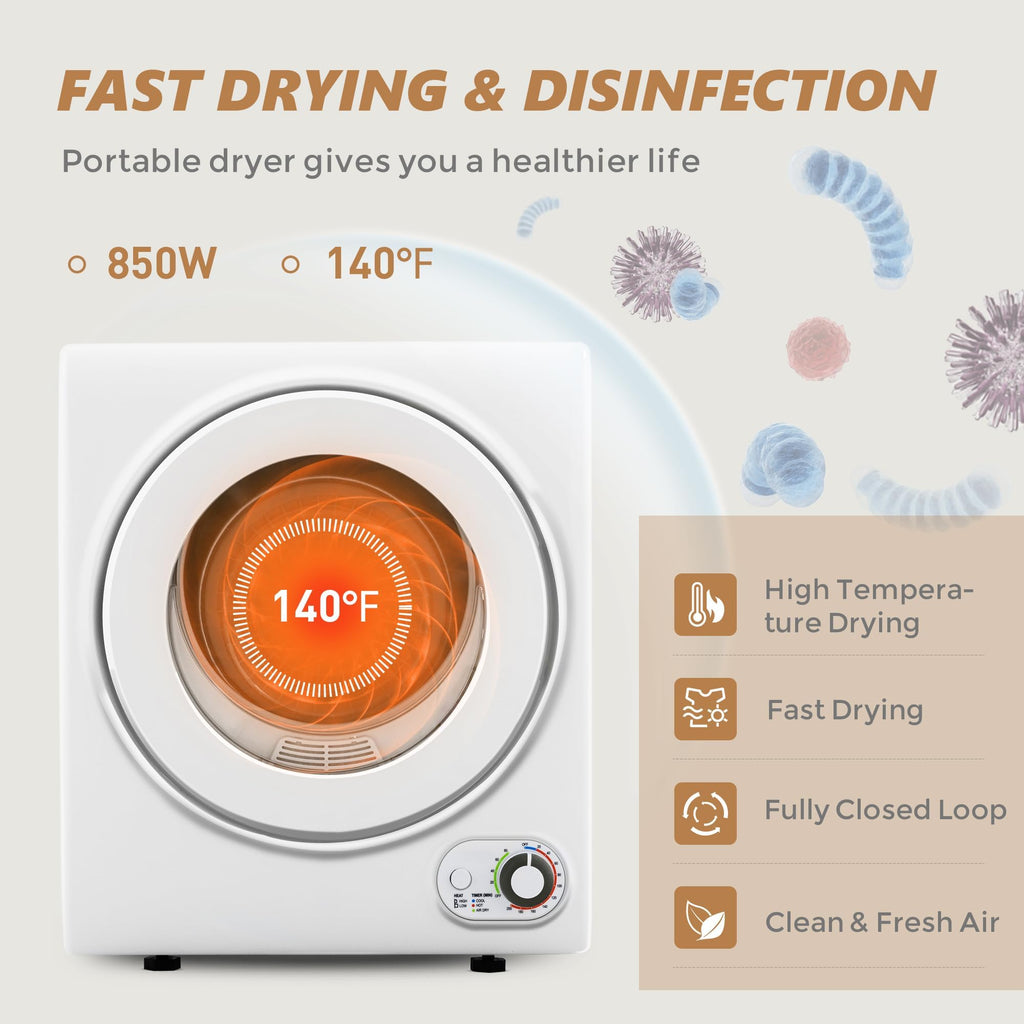 3.5 Cu. Ft. Protable Clothes Dryers with LED Control Jansha Store