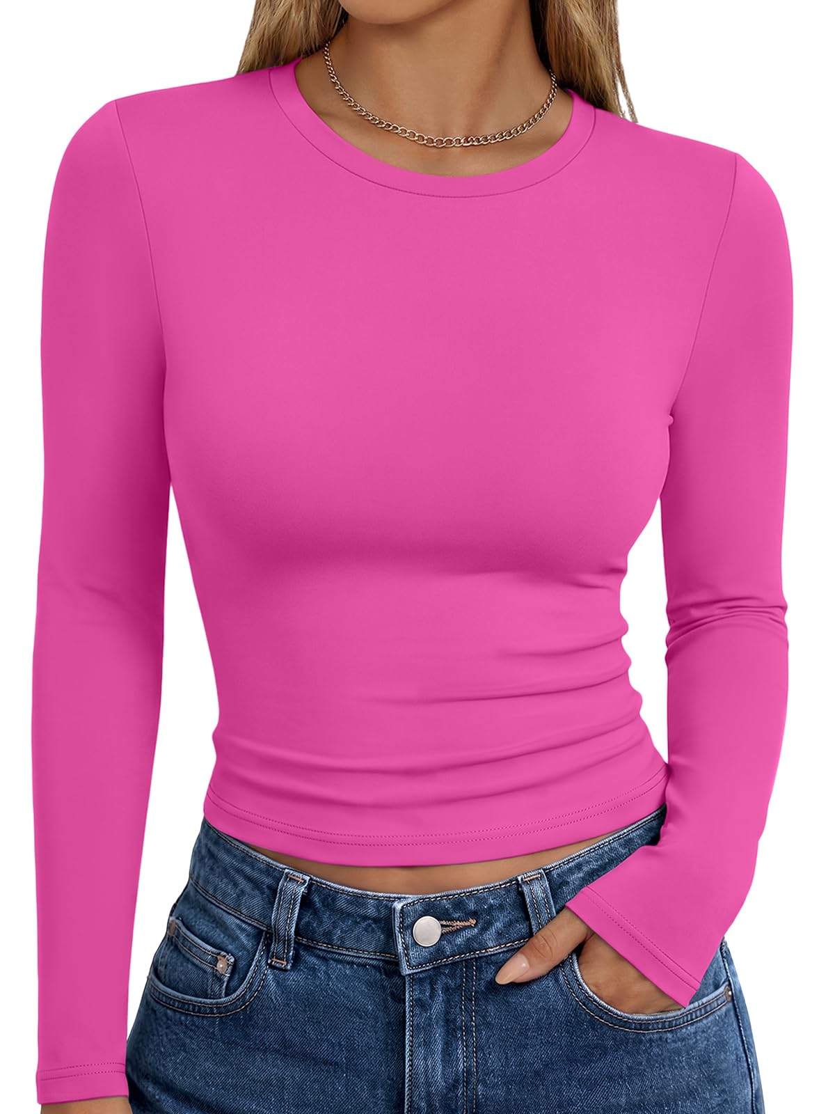 Trendy Queen Womens Long Sleeve T Shirts Fall Fashion Basic Y2K Tops 2026 Jansha Store
