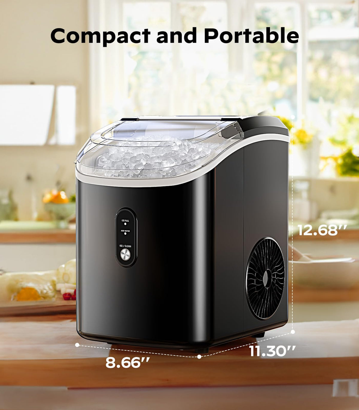 Silonn Nugget Ice Maker Countertop, Pellet Ice Machine with Self-Cleaning Function, Sonic Ice Maker Produces 36lbs of Chewable Ice in 24 Hours, Ideal for Home Kitchen and Office (Stainless Steel) Jansha Store
