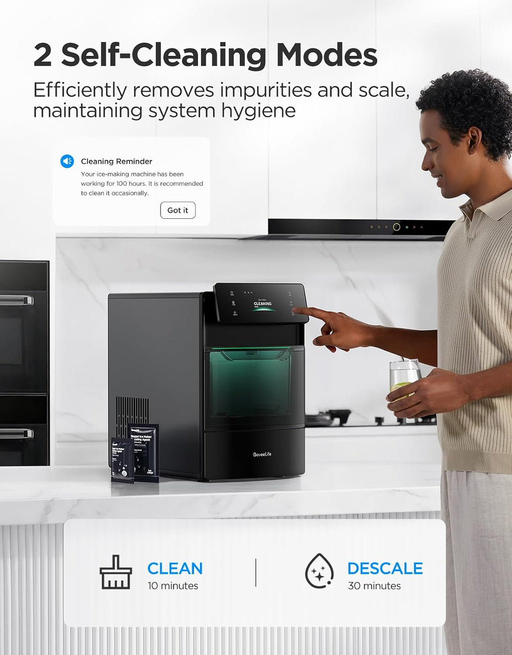 GoveeLife Smart Nugget Ice Maker Pro, 60lbs Daily, 6-Minute Ice, 40dB Jansha Store