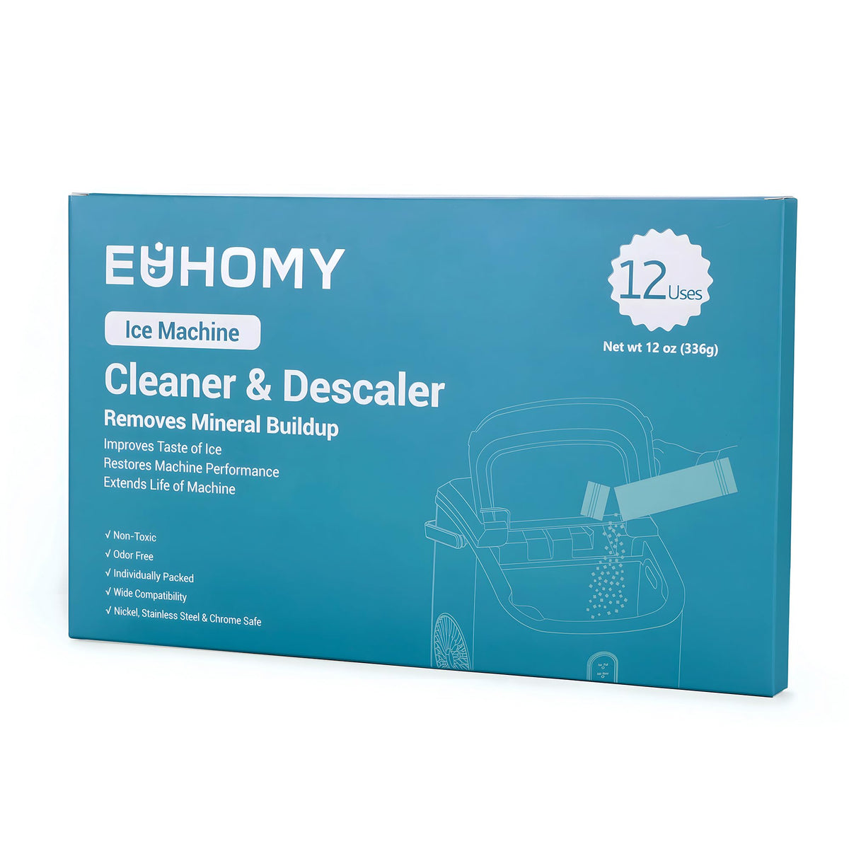 EUHOMY Ice Maker Cleaner & Descaler, 12 Uses & Individually Packed Jansha Store