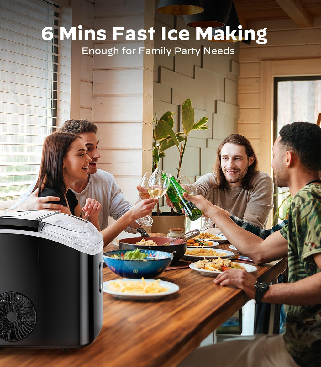 Silonn Nugget Ice Maker Countertop, Pellet Ice Machine with Self-Cleaning Function, Sonic Ice Maker Produces 36lbs of Chewable Ice in 24 Hours, Ideal for Home Kitchen and Office (Stainless Steel) Jansha Store