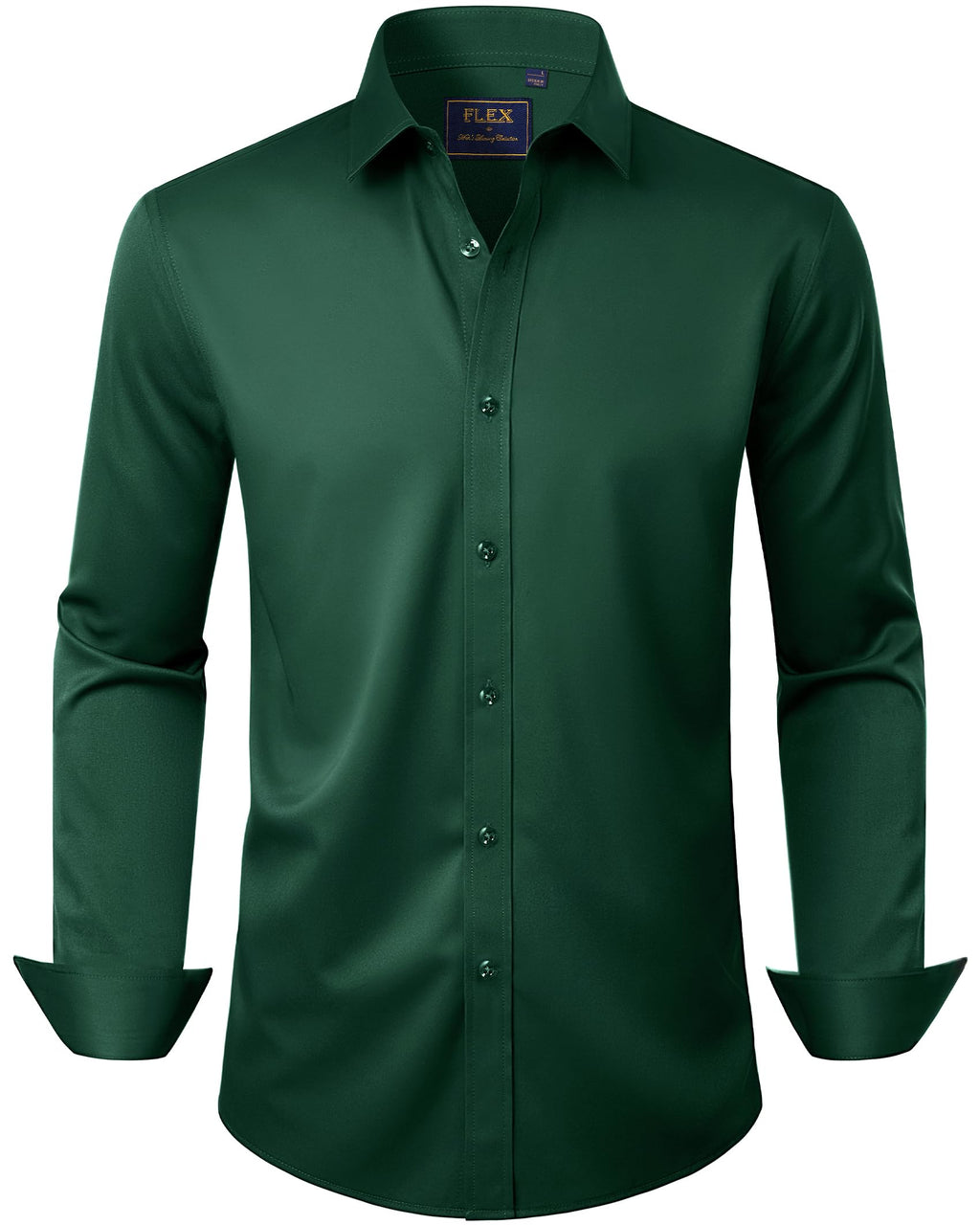 J.VER Men's Dress Shirts Solid Long Sleeve Stretch Wrinkle-Free Formal Shirt Business Casual Button Down Shirts Jansha Store