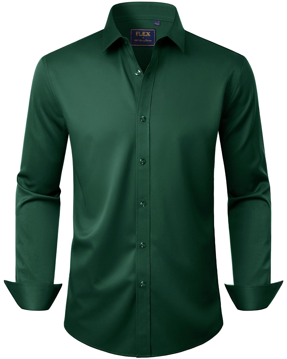 J.VER Men's Dress Shirts Solid Long Sleeve Stretch Wrinkle-Free Formal Shirt Business Casual Button Down Shirts Jansha Store