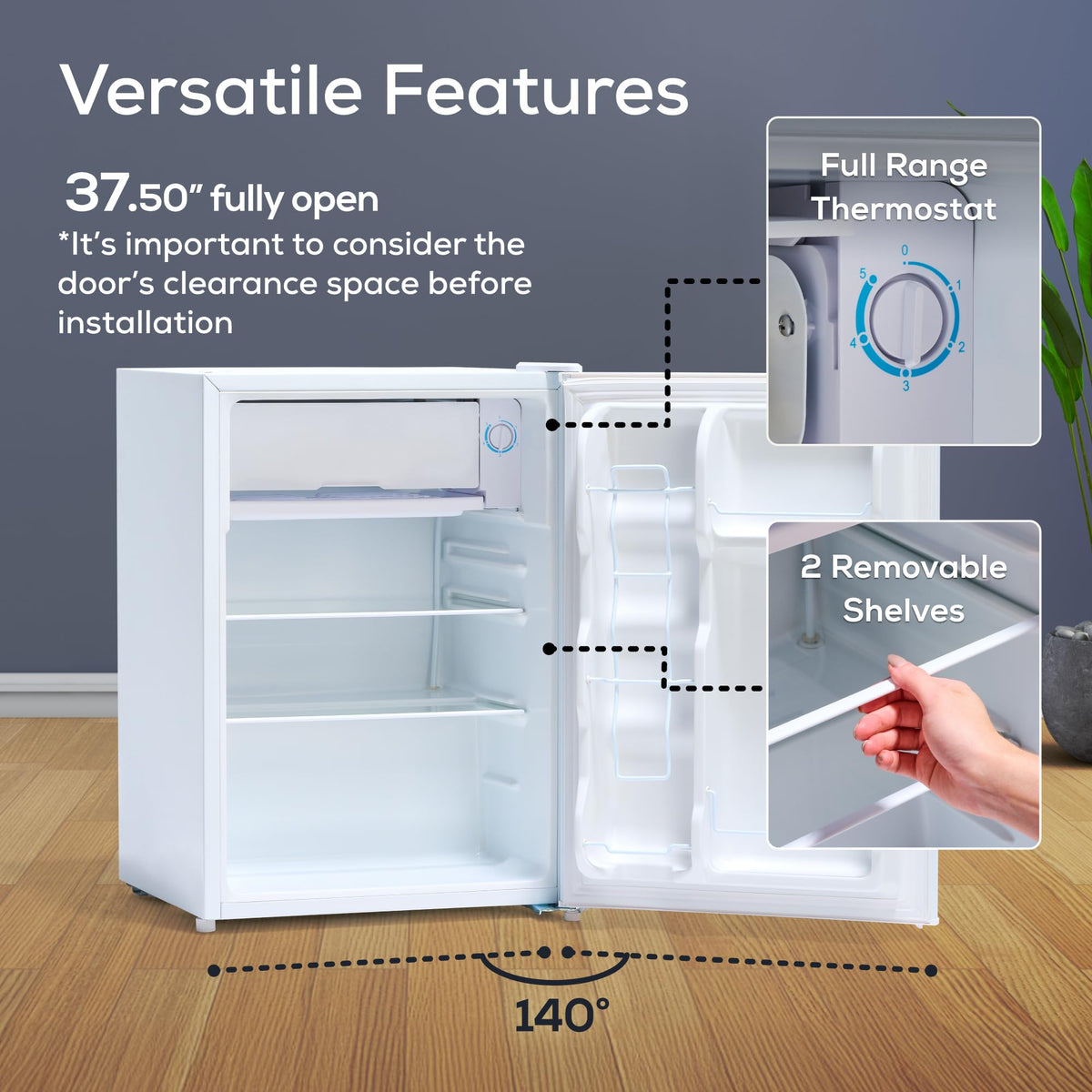 Igloo 3.2 Cu.Ft. Mini Fridge with Freezer - Single Door Compact Refrigerator with Glass Shelves for Homes, Dorms & Offices- Keep Snacks, Drinks & Frozen Foods Cool with Temperature Control Mini Fridge Jansha Store