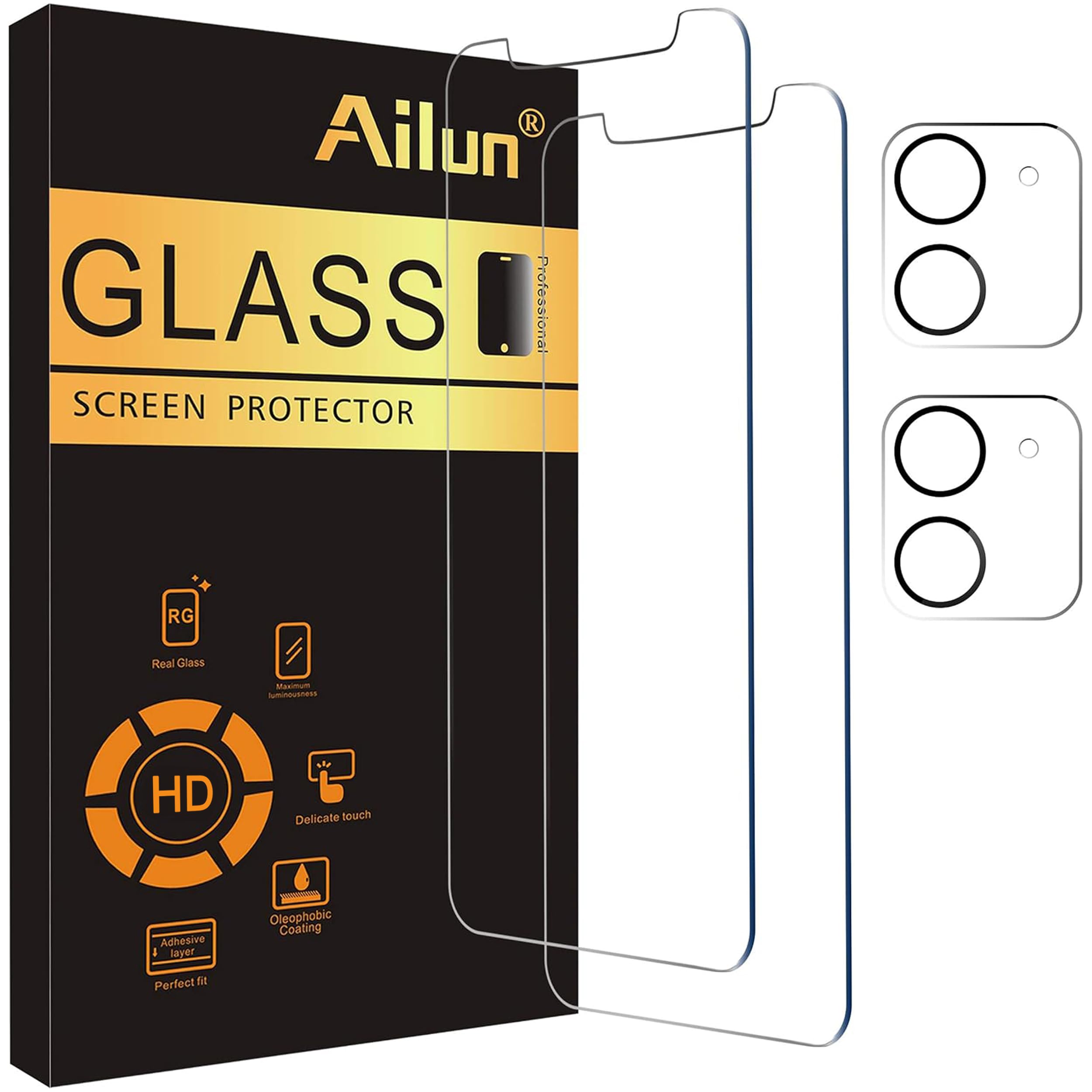 Ailun Screen Protector + Camera Lens Protector for iPhone 16 Pro, 3+3 Pack Jansha Store