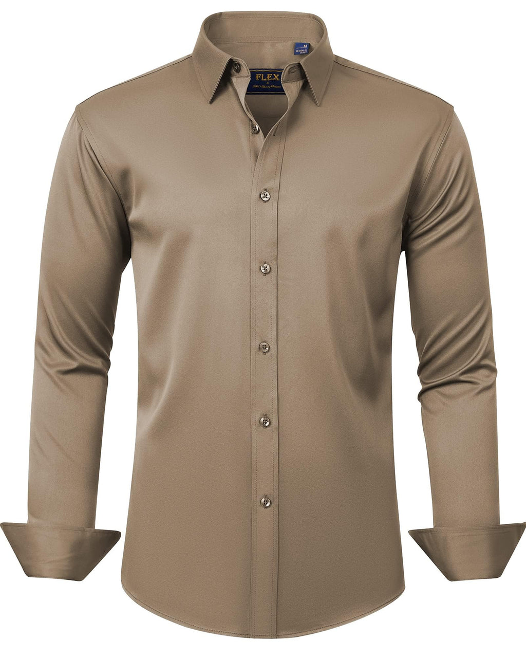 J.VER Men's Dress Shirts Solid Long Sleeve Stretch Wrinkle-Free Formal Shirt Business Casual Button Down Shirts Jansha Store