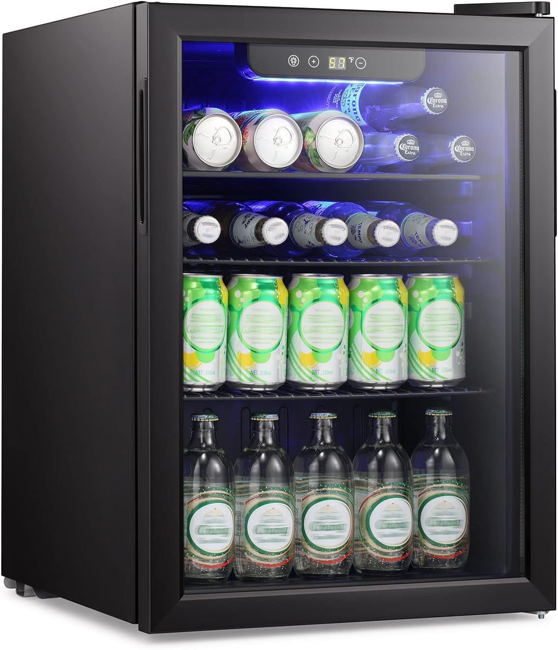 Antarctic Star Beverage Refrigerator Cooler 68 Can, Mini Fridge with Glass Door for Beer Drinks Wine,Freestanding Small Fridge with Electronic Temperature Control for Home and Bar,1.7 cu.ft Jansha Store