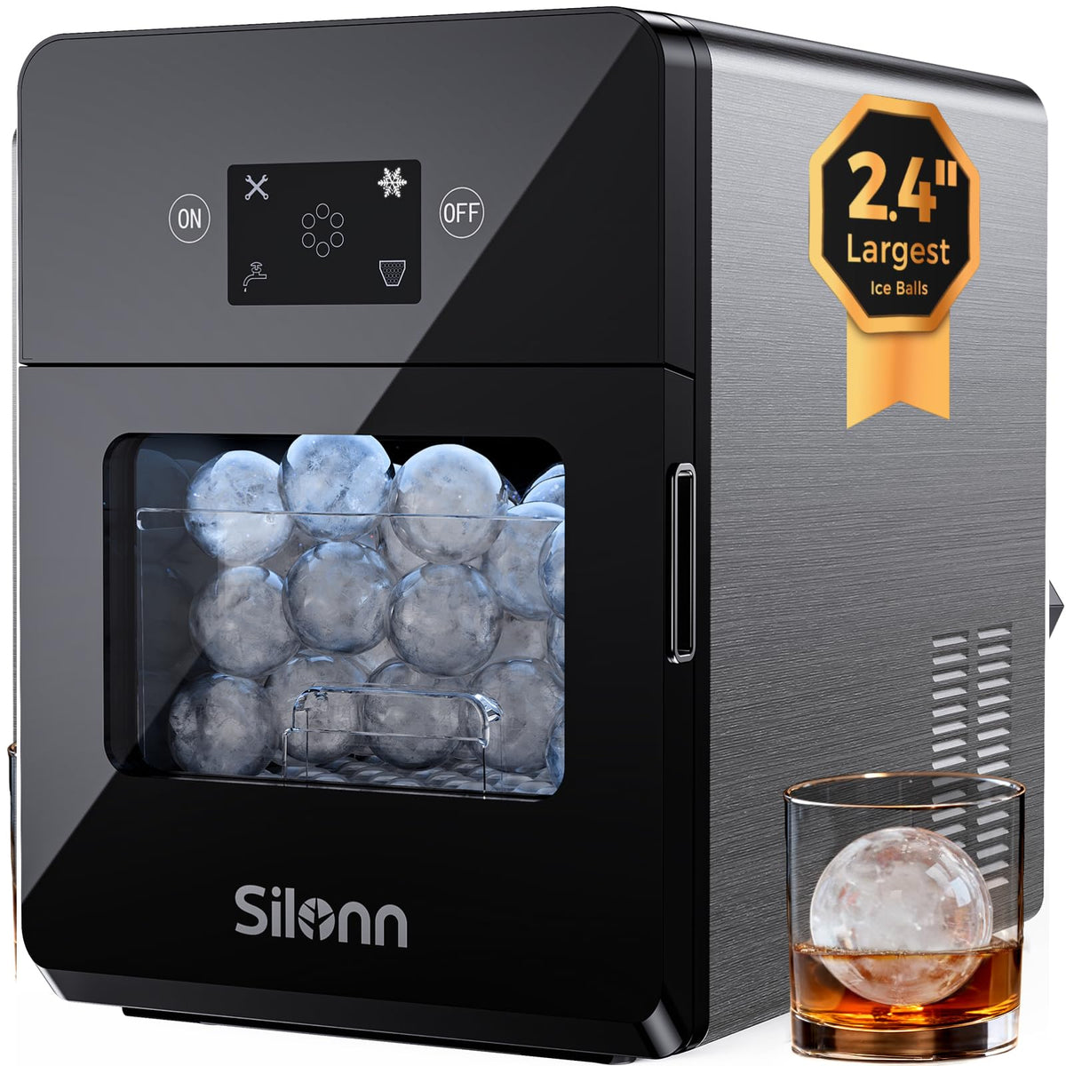 Silonn Ice Maker Countertop, Portable Ice Machine with Carry Handle, Self-Cleaning Ice Makers with Basket and Scoop, 9 Cubes in 6 Mins, 26 lbs per Day, Ideal for Home, Kitchen, Camping, RV Jansha Store
